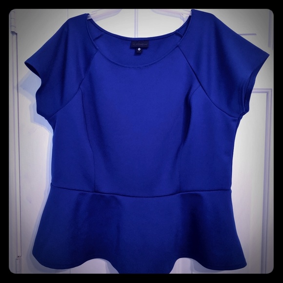 royal blue peplum top plus size